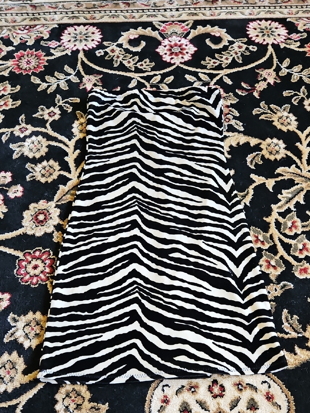 Black & White Zebra Print Strapless Dress